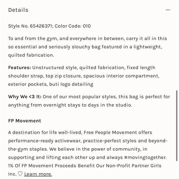 SOLD NWOT FP Movement Quilted Carryall Hobo Crossbody Packable Bag - Off White - Picture 7 of 11